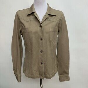 Rafaella Women's Jacket Top 6 Beige Khaki Cotton Blend